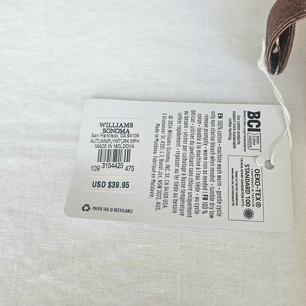 Williams Sonoma Turkey Oven Mitt and Potholder Set in Cream, Brown, Tan